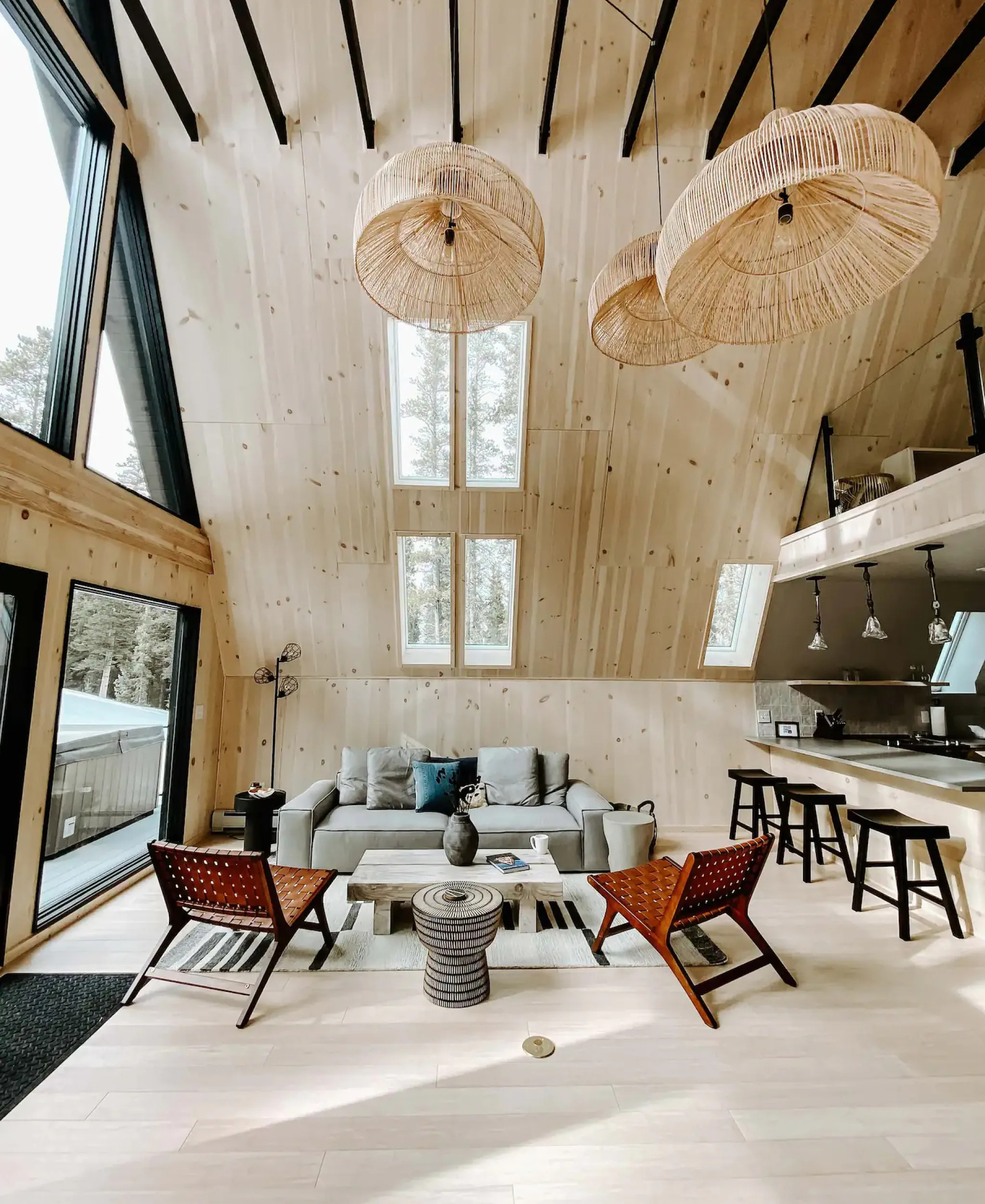 Relaxing cabin porch view